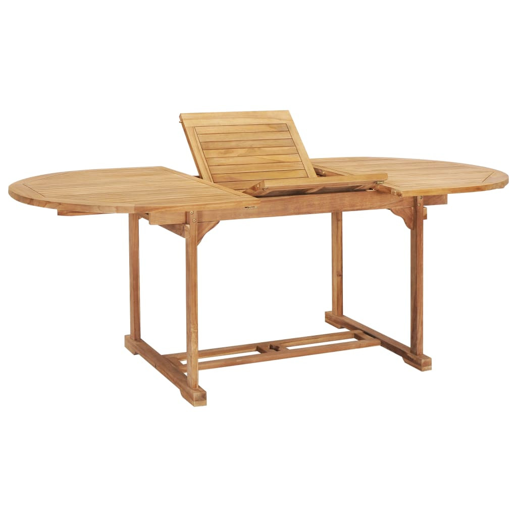 vidaXL Garten-Ausziehtisch 150-200x100x75 cm Massivholz Teak