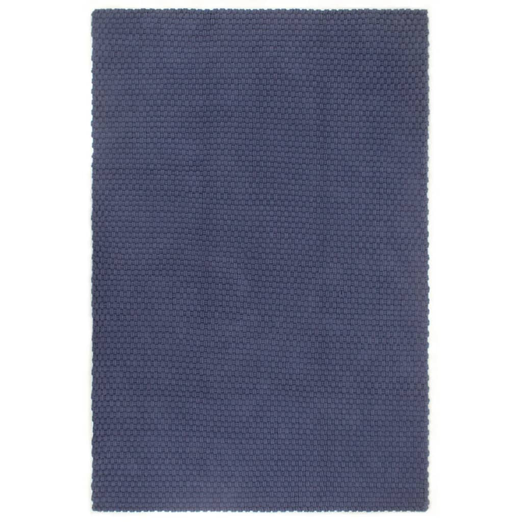 vidaXL Teppich Rechteckig Marineblau 160x230 cm Baumwolle
