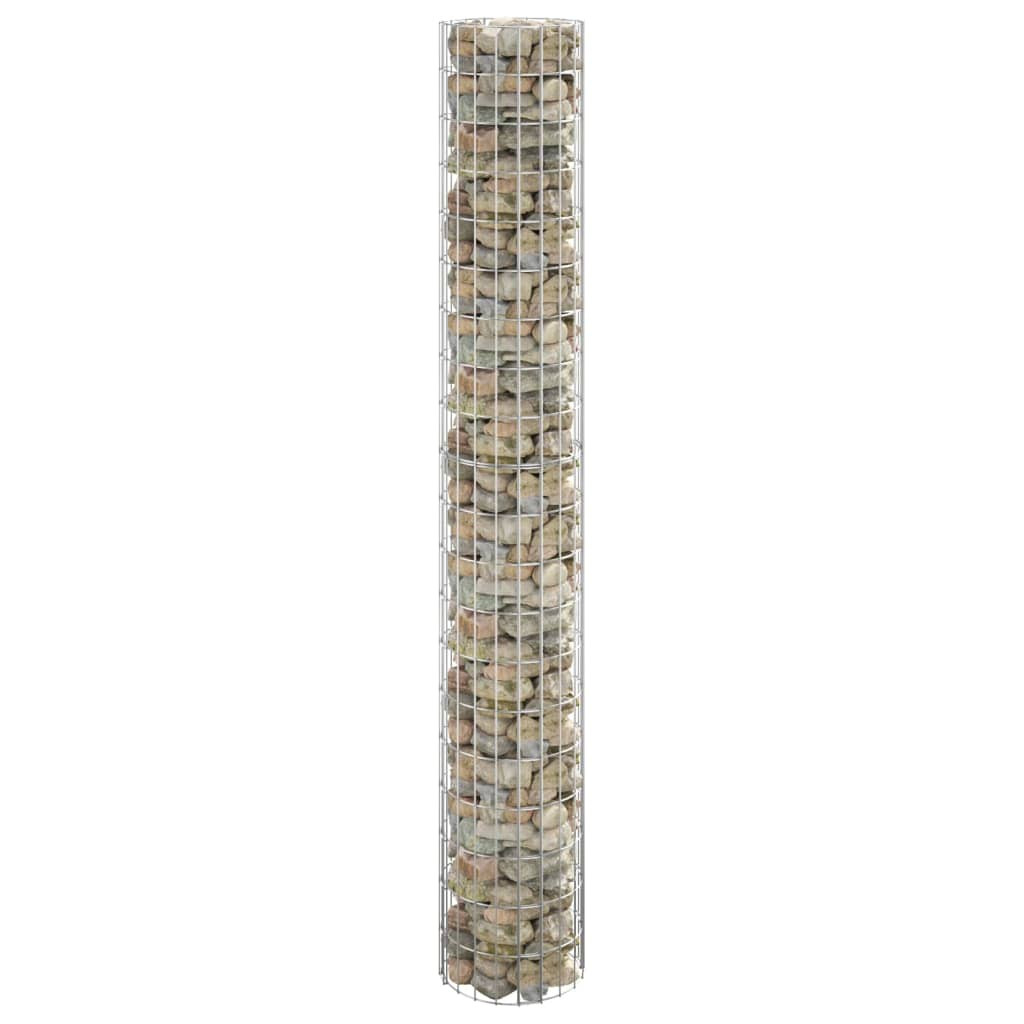 vidaXL Gabionen-Säule Rund Verzinkter Stahl Ø30x200 cm