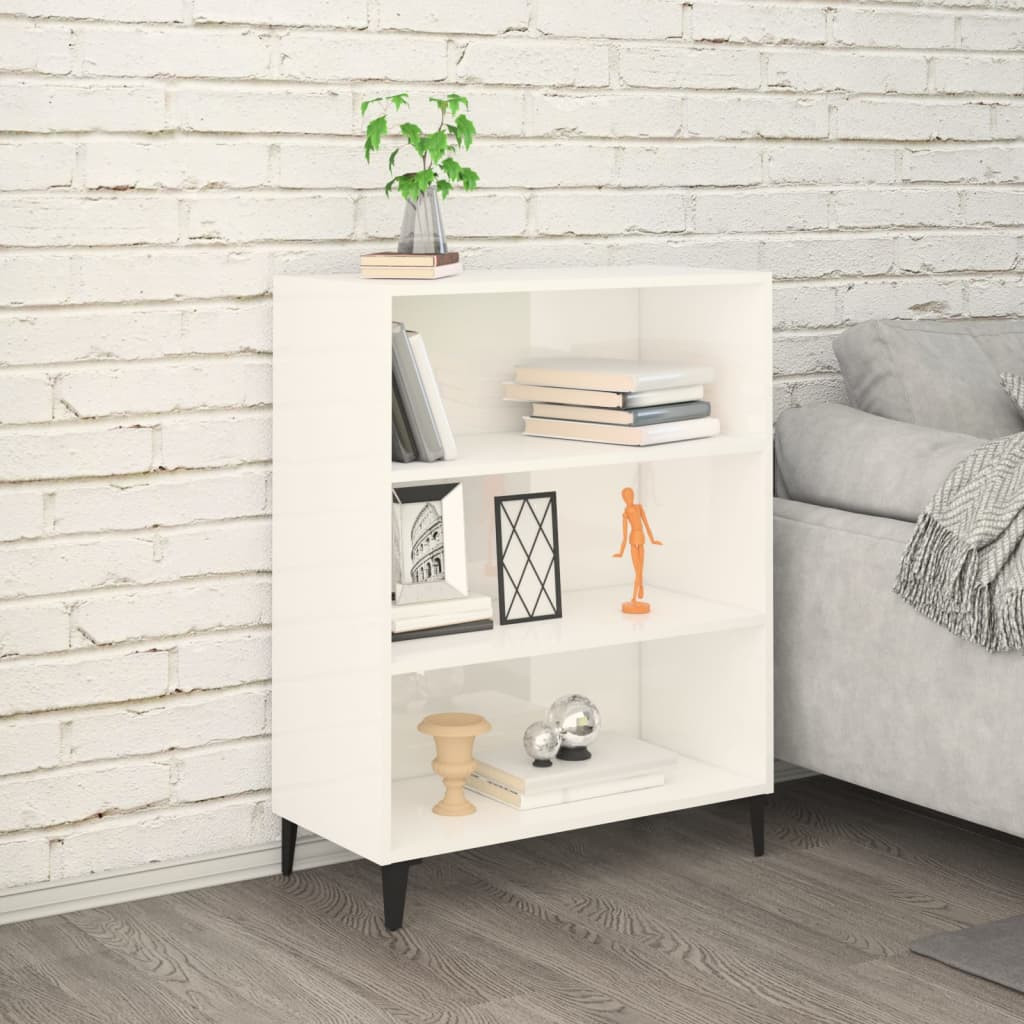 vidaXL Sideboard Hochglanz-Weiß 69,5x32,5x90 cm Holzwerkstoff