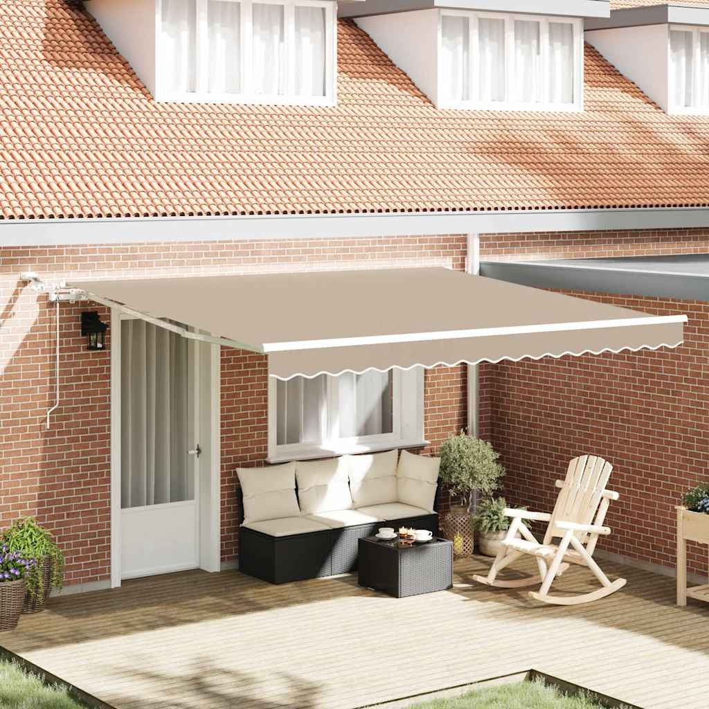 vidaXL Ausziehbare Markise Beige 400 x 300 cm Polyester