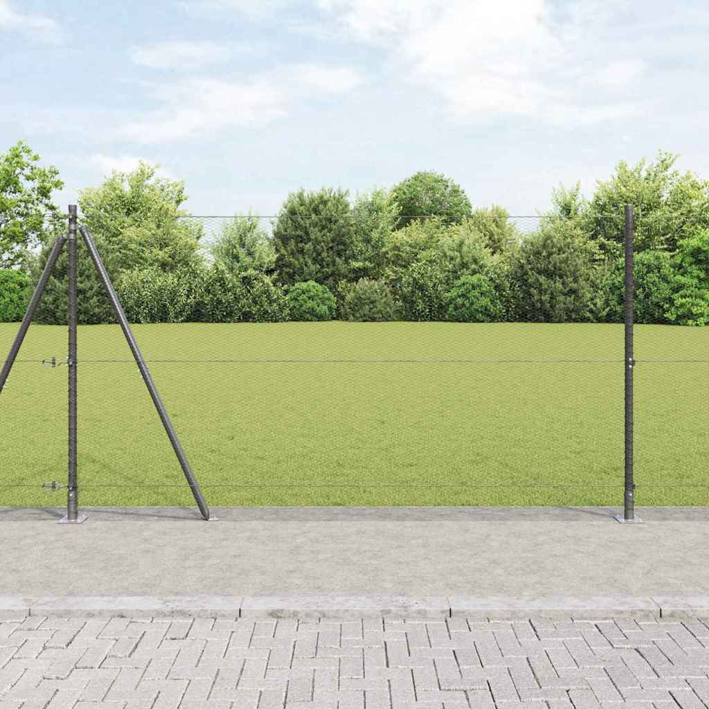 vidaXL Sechseckzaun mit Betonsockel 100 x 1,2 m Grau Netz
