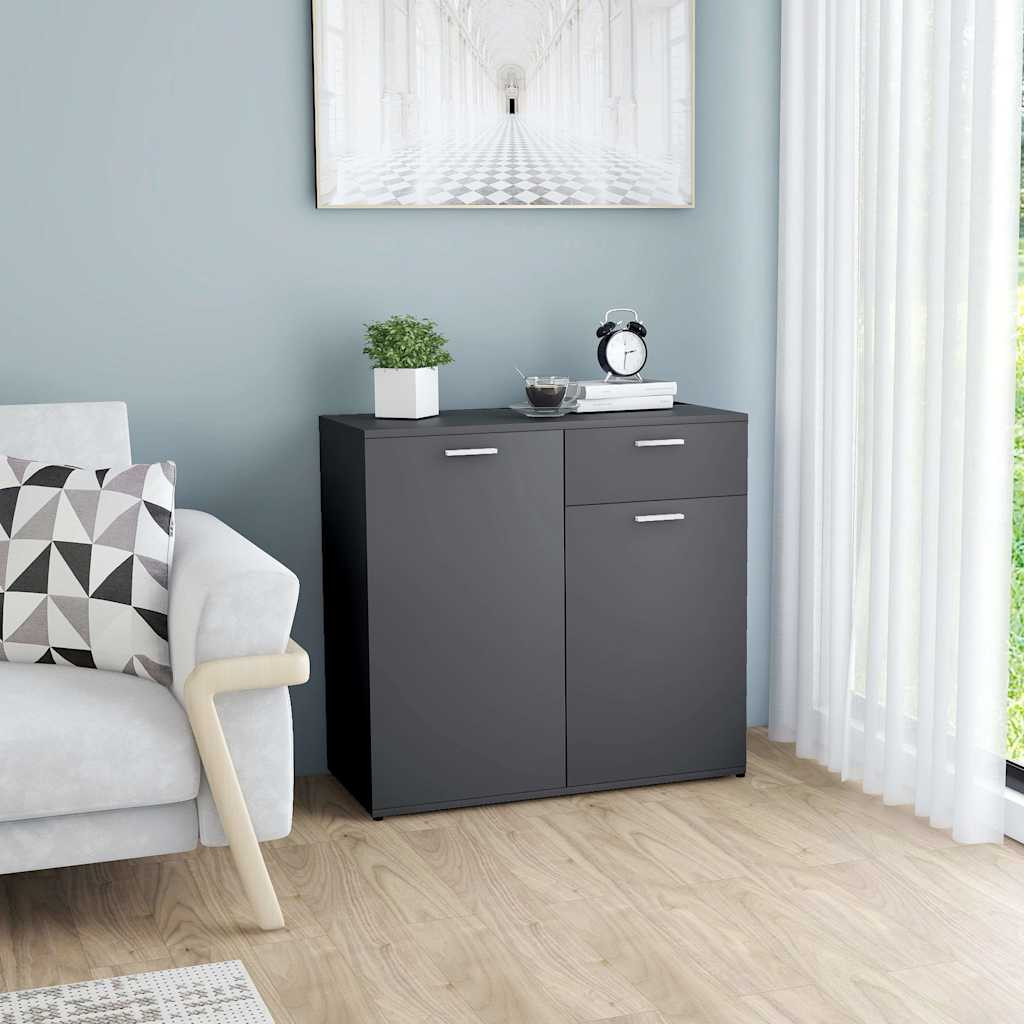 vidaXL Sideboard Grau 80x36x75 cm Holzwerkstoff