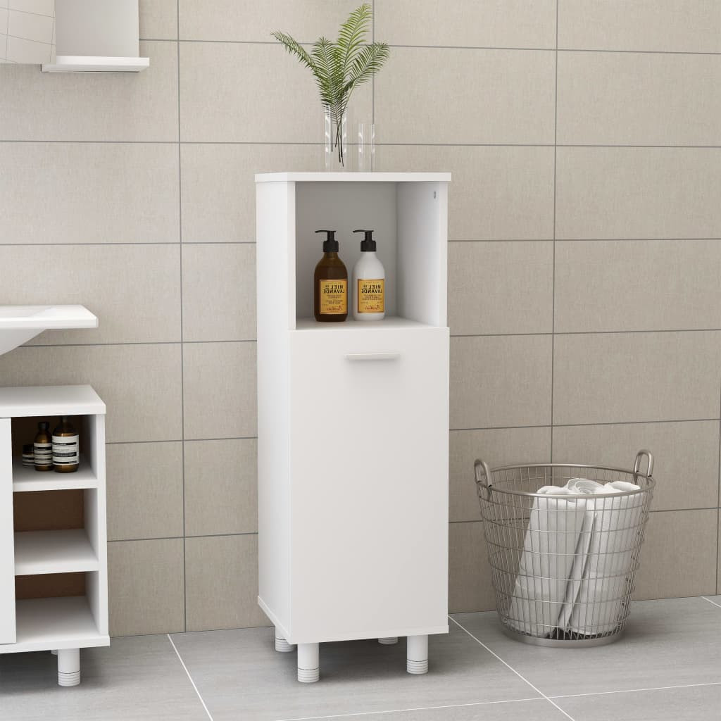 vidaXL Badezimmerschrank Weiß 30x30x95 cm Holzwerkstoff