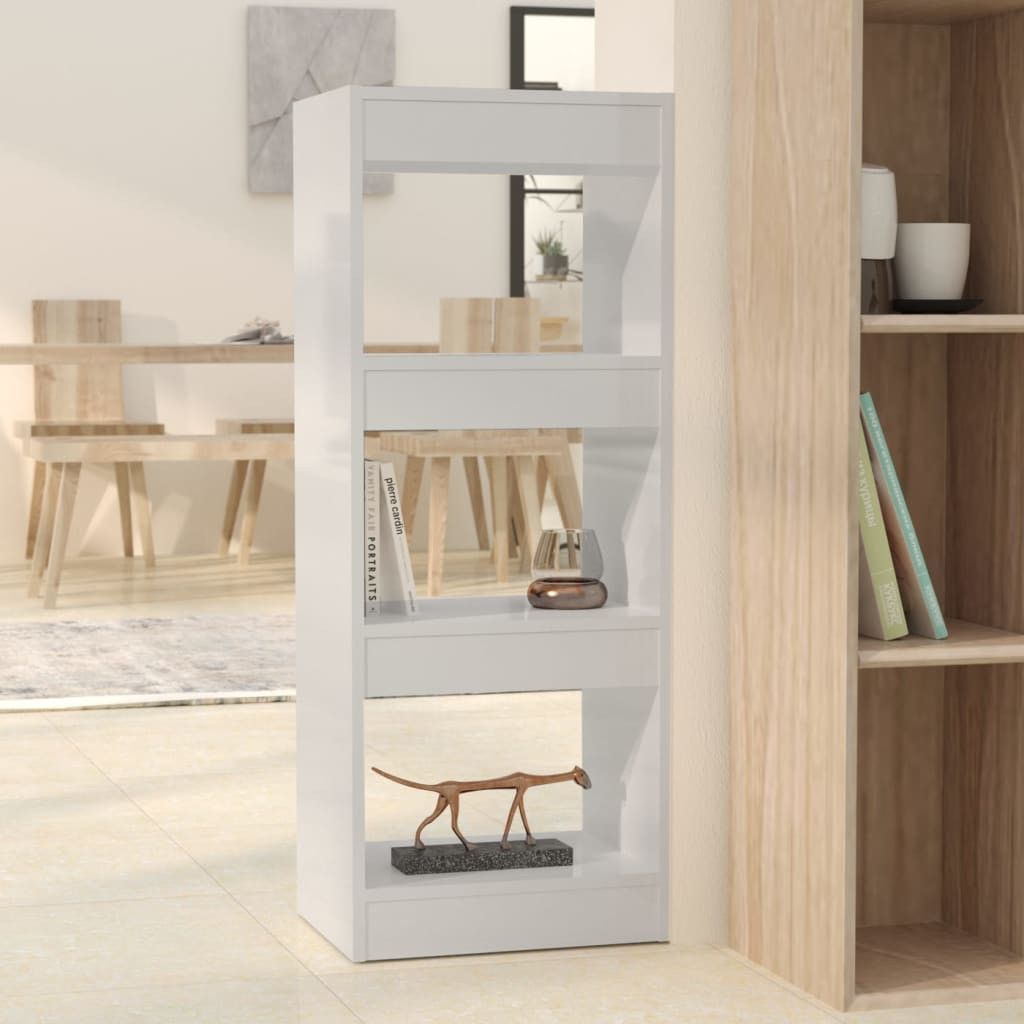 vidaXL Bücherregal/Raumteiler Hochglanz-Weiß 40x30x103cm Holzwerkstoff