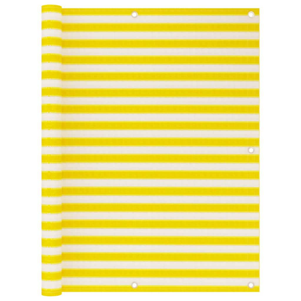 vidaXL Balkon-Sichtschutz Gelb und Weiß 120x500 cm HDPE