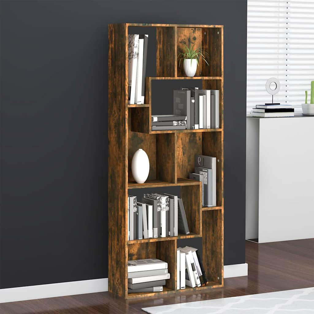 vidaXL Bücherregal Räuchereiche 67x24x161 cm Holzwerkstoff