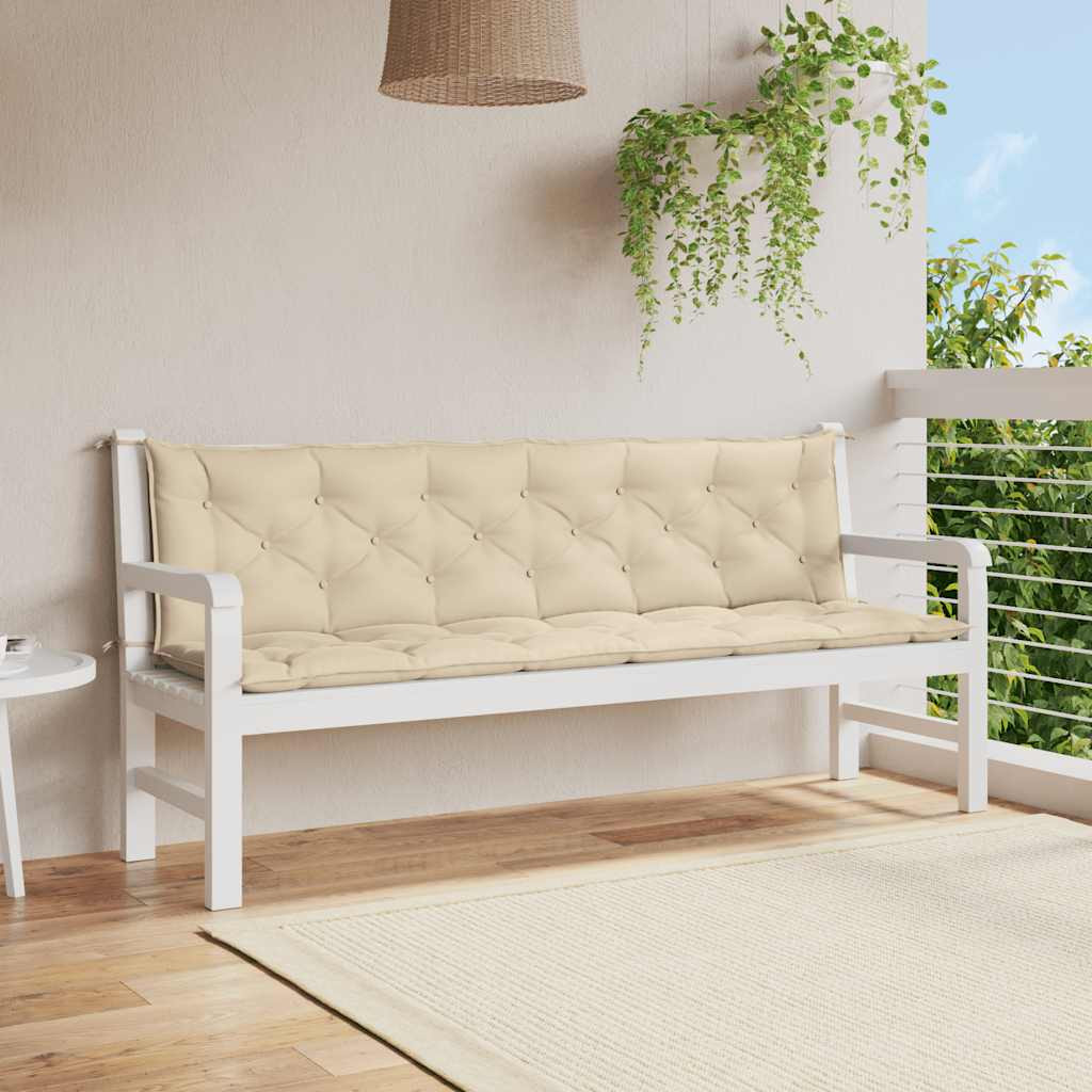 vidaXL Gartenbank-Auflage Beige 200x(50+50)x7 cm Oxford-Gewebe