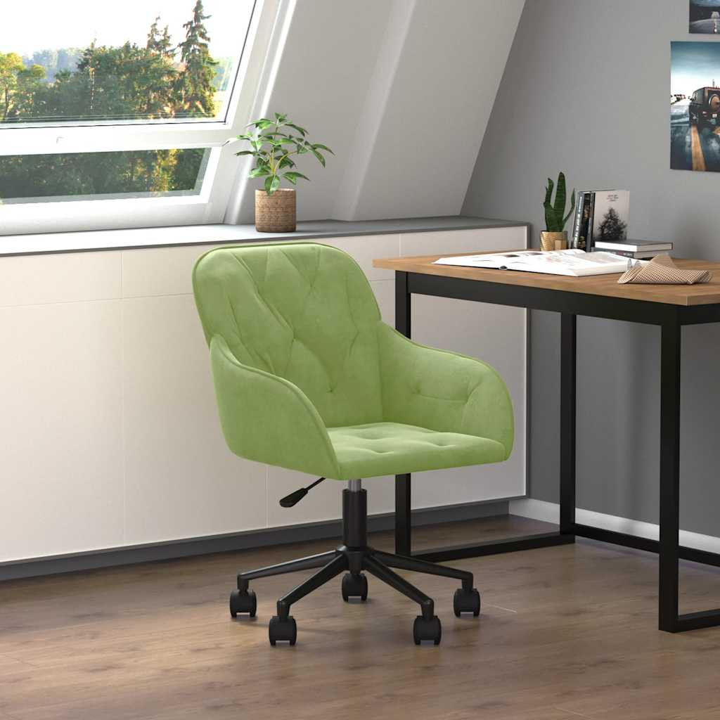 vidaXL Bürostuhl Drehbar Hellgrün Samt
