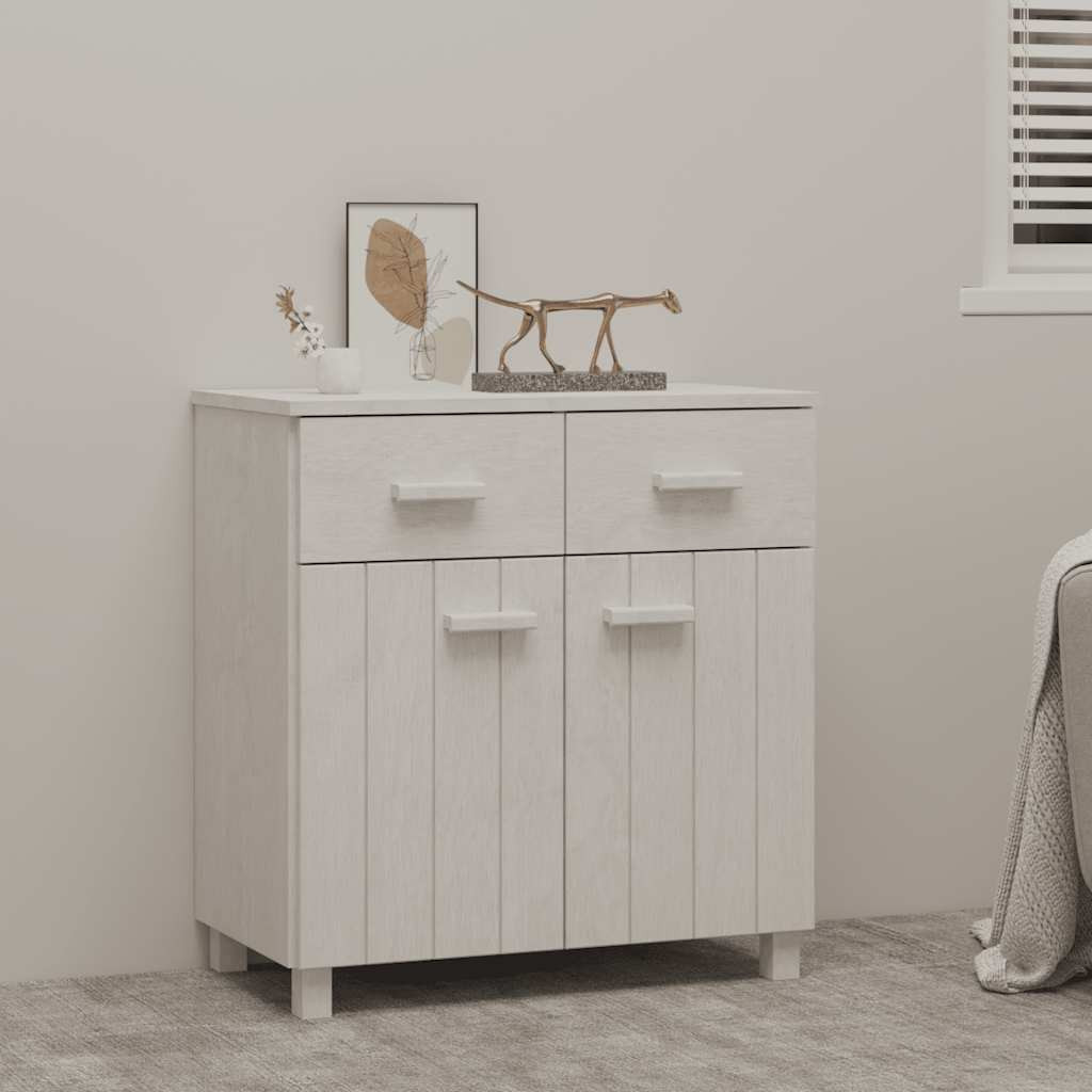 vidaXL Sideboard HAMAR Weiß 79x40x80 cm Massivholz Kiefer