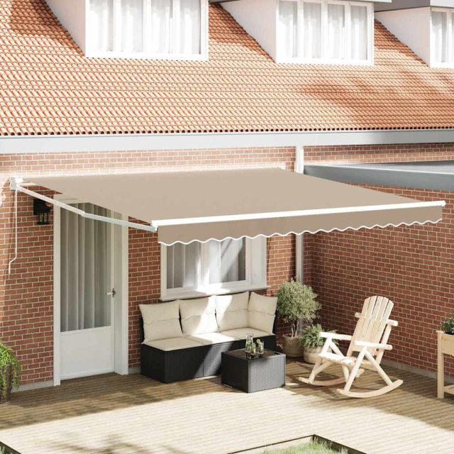 vidaXL Ausziehbare Markise Beige 400 x 300 cm