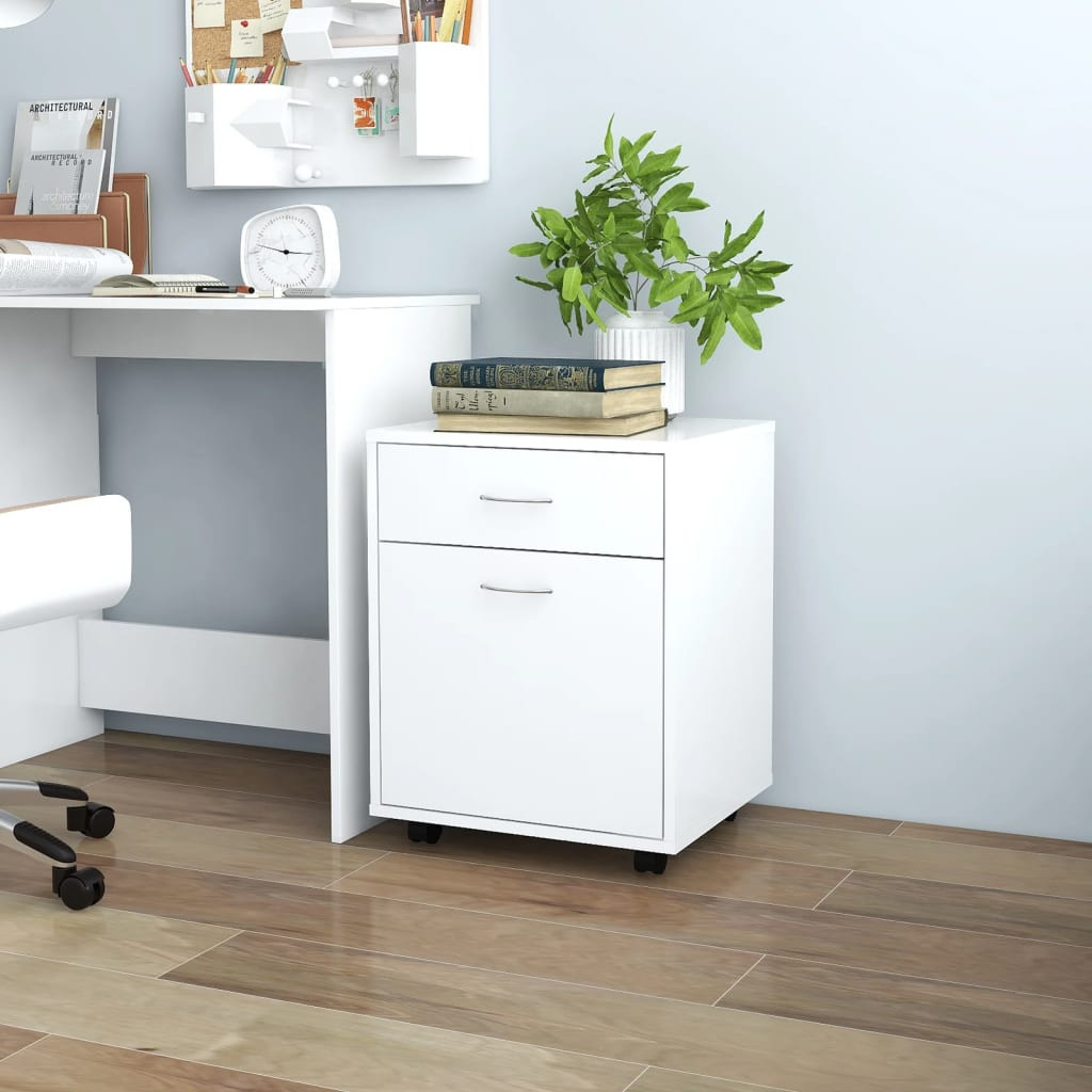 vidaXL Rollschrank Weiß 45x38x54 cm Holzwerkstoff