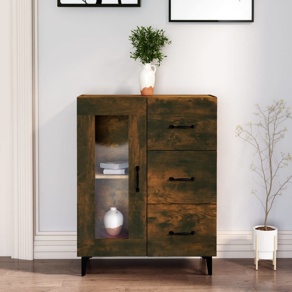 vidaXL Sideboard Räuchereiche 69,5x34x90 cm Holzwerkstoff