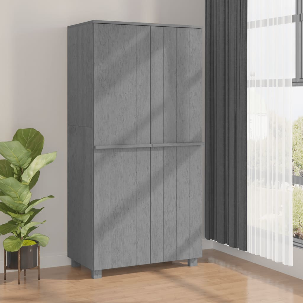 vidaXL Kleiderschrank HAMAR Dunkelgrau 89x50x180 cm Massivholz Kiefer