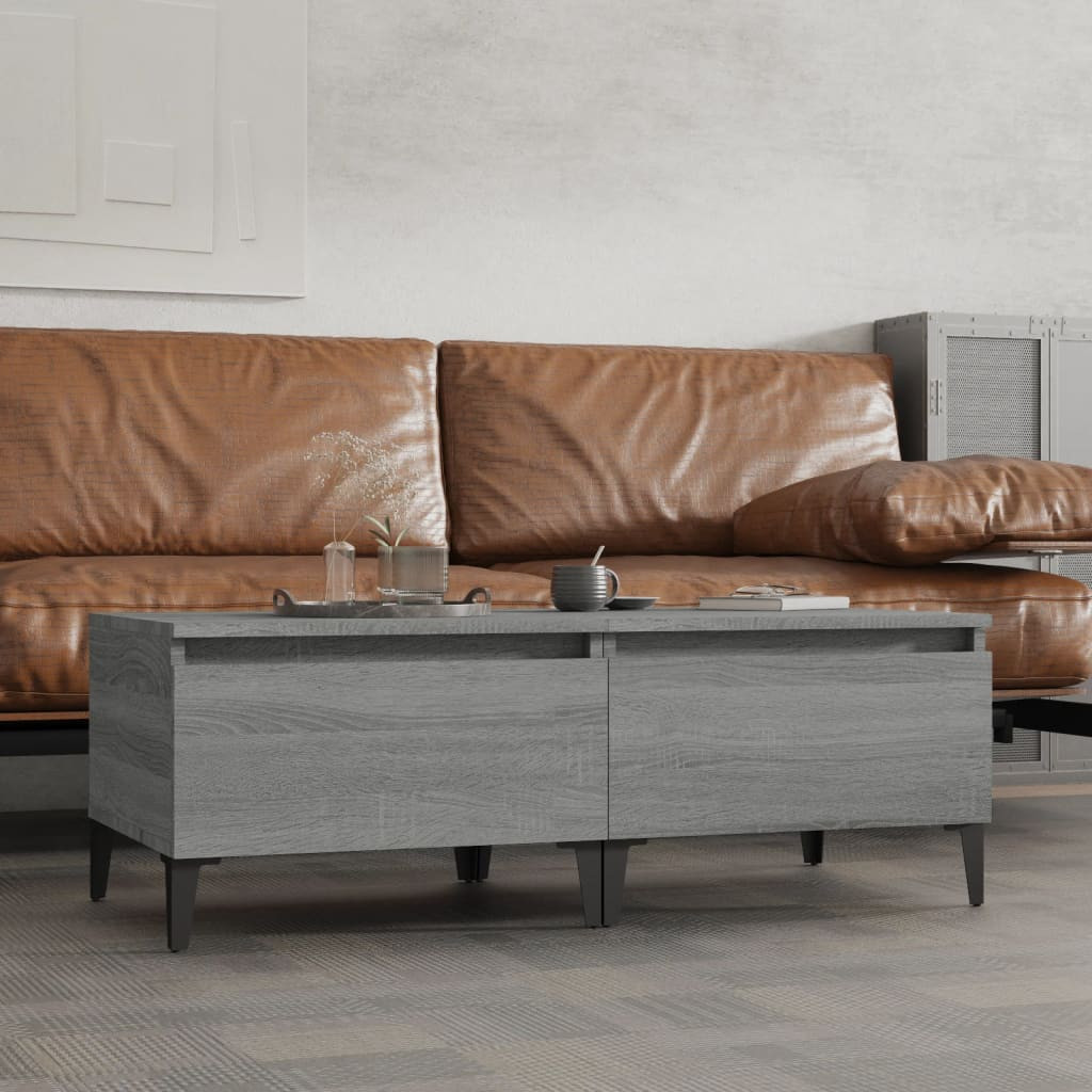 vidaXL Beistelltische 2 Stk. Grau Sonoma 50x46x35 cm Holzwerkstoff