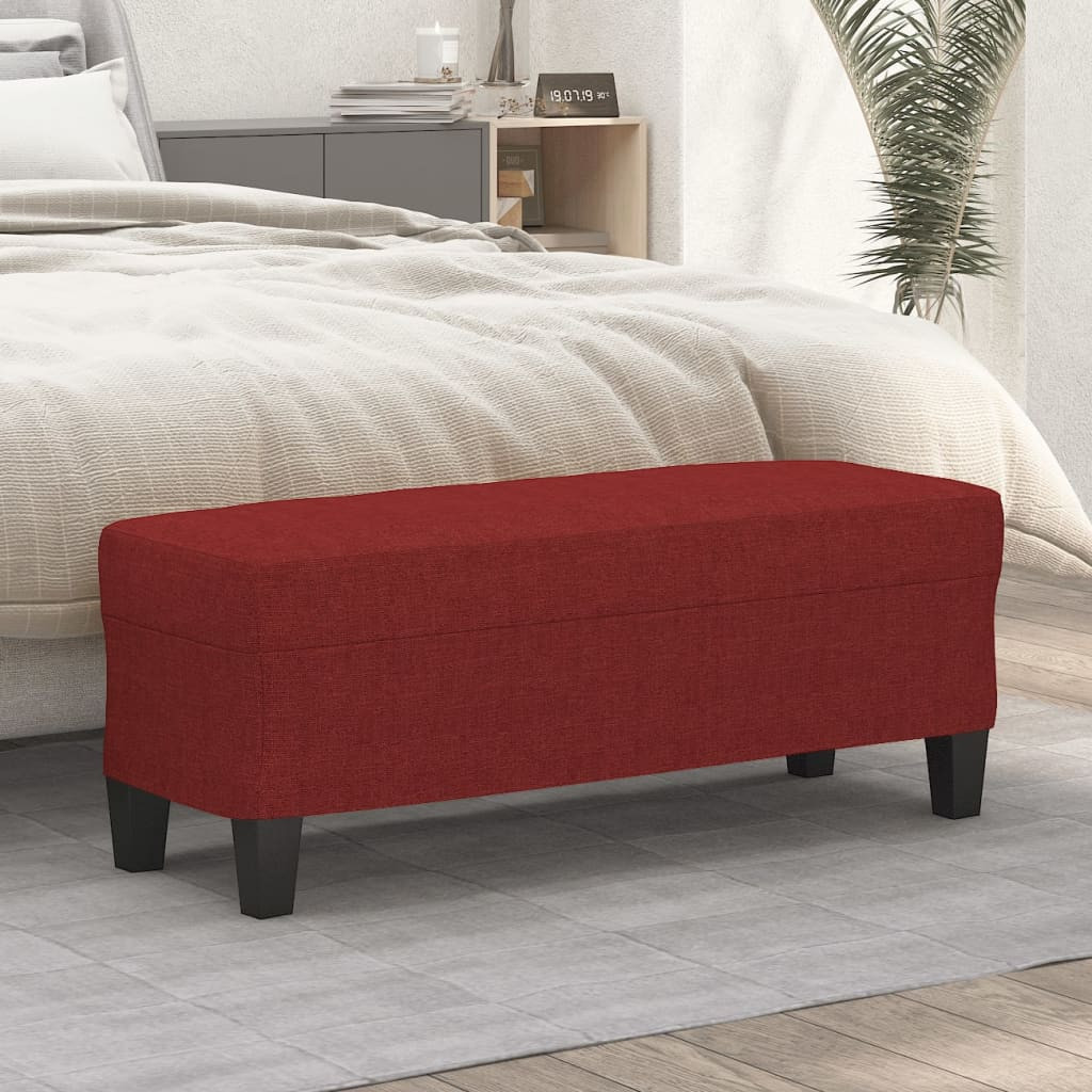 vidaXL Sitzbank Weinrot 100x35x41 cm Stoff