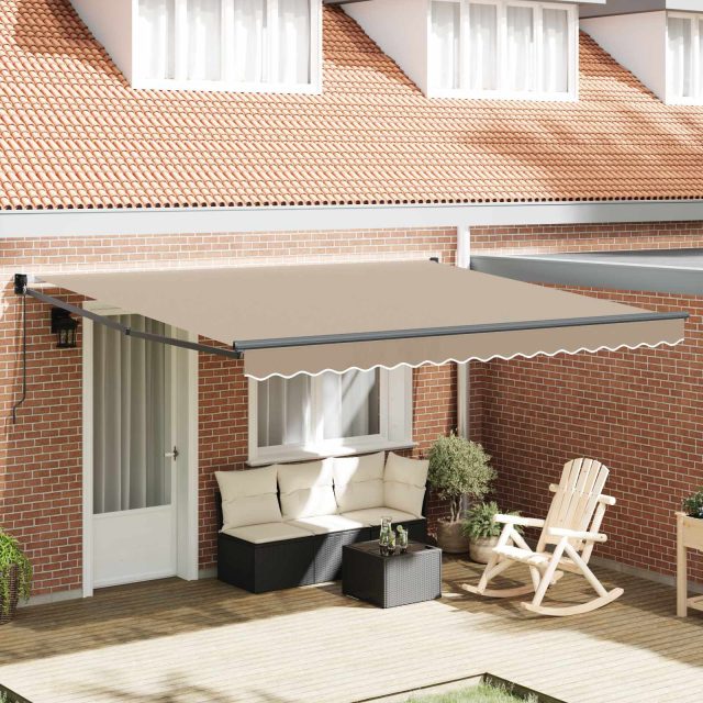 vidaXL Ausziehbare Markise Beige 400 x 300 cm