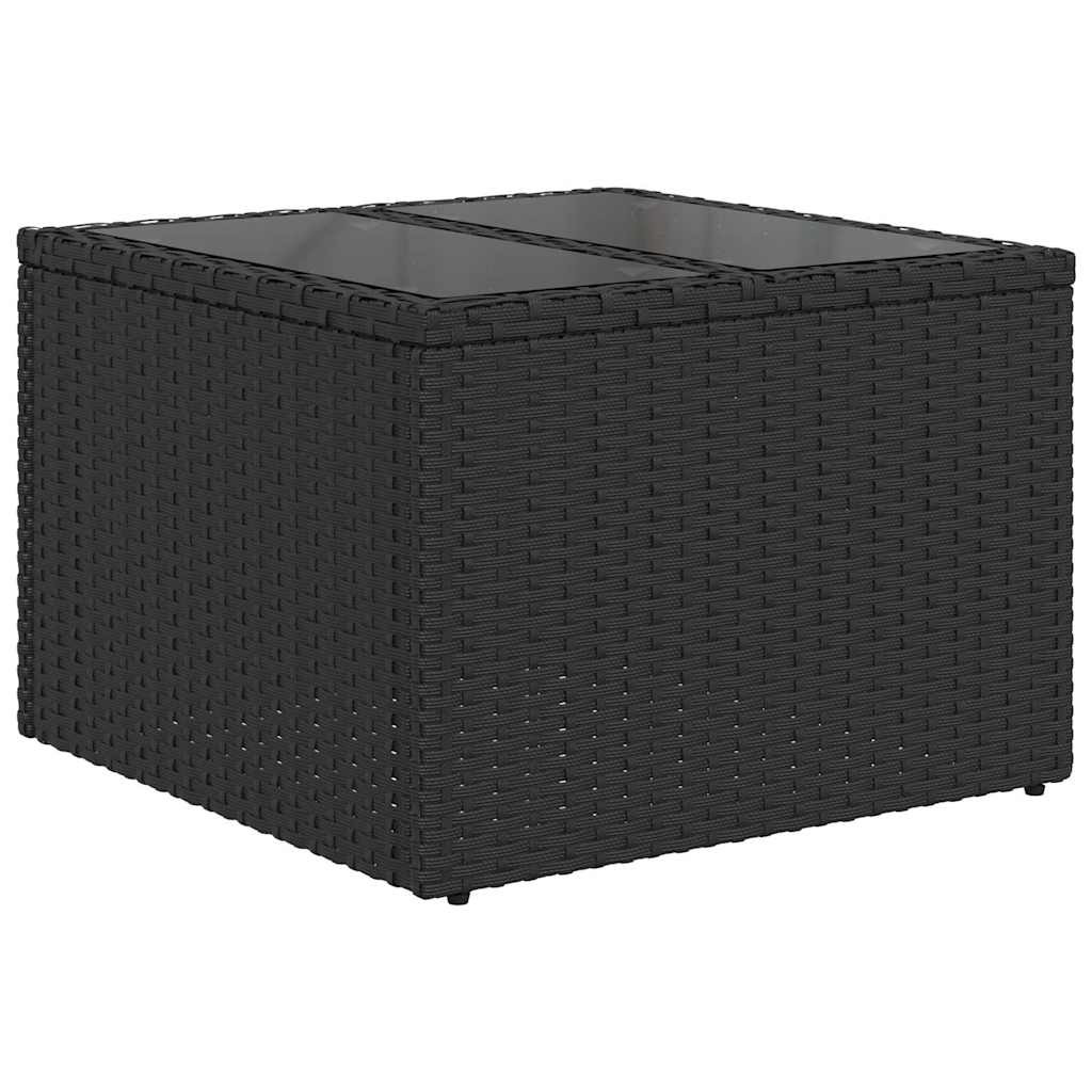 vidaXL Garten-Sofa-Set mit Kissen mit Speicher 8 pcs Schwarz und Creme
