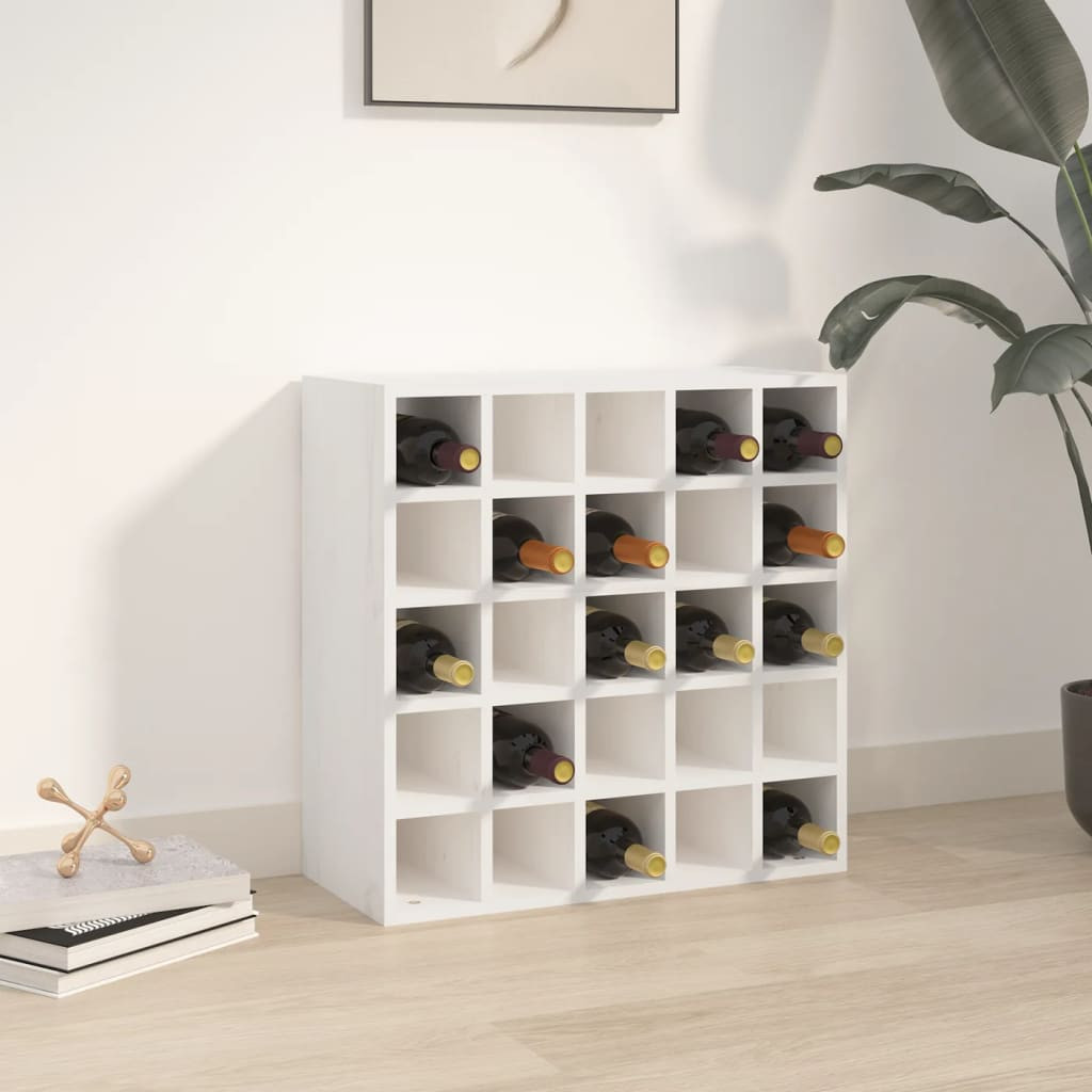 vidaXL Weinschrank Weiß 56 x 25 x 56 cm Massivholz Kiefer