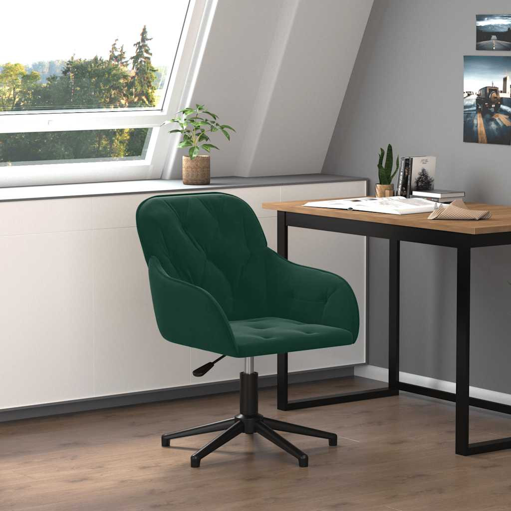 vidaXL Bürostuhl Drehbar Dunkelgrün Samt