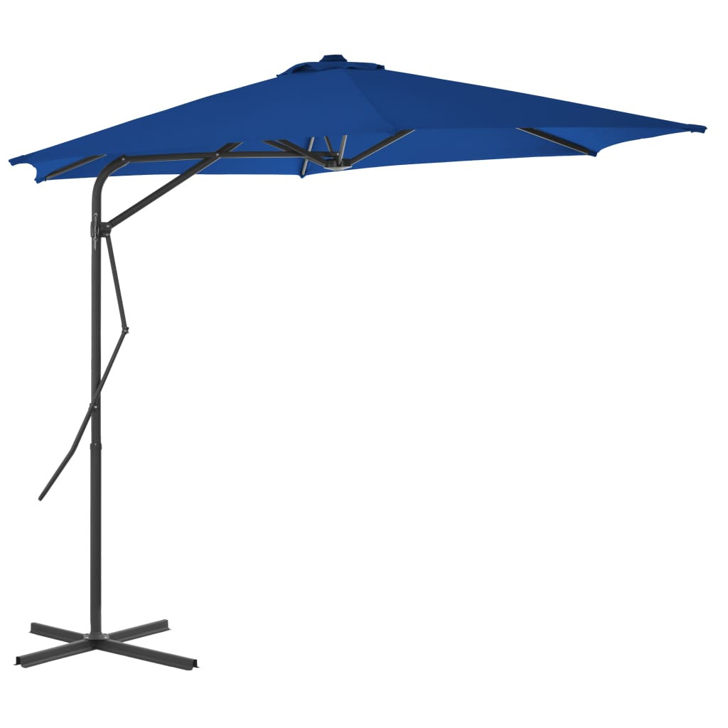 vidaXL Sonnenschirm mit Stahl-Mast 300x230 cm Blau