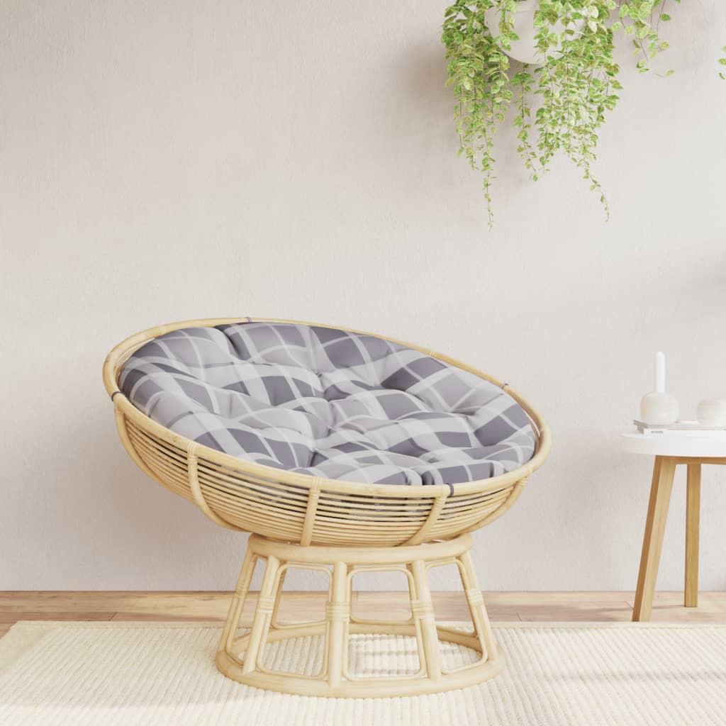 vidaXL Kissen Rund Grau Karomuster Ø 100x11 cm Oxford-Gewebe