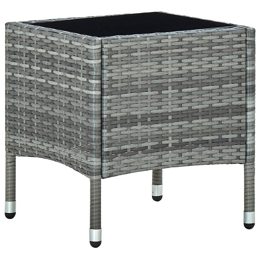 vidaXL Gartentisch Grau 40x40x45 cm Poly Rattan