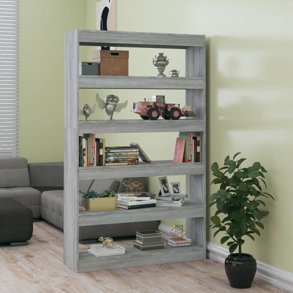 vidaXL Bücherregal/Raumteiler Grau Sonoma 100x30x166 cm