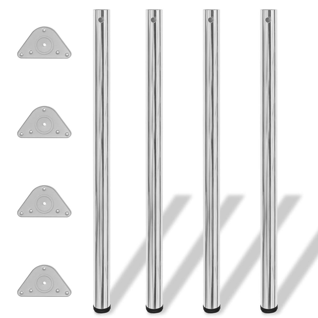 4x höhenverstellbares Tischbein Chrom 1100 mm