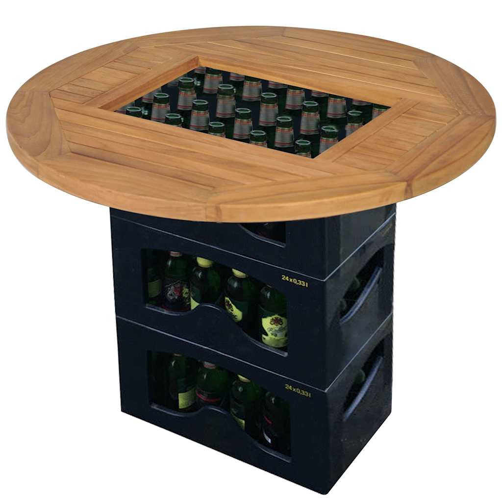 vidaXL Bierkastentisch Teak 70 cm