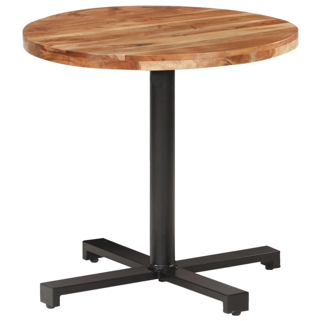 vidaXL Bistrotisch Rund Ø80x75 cm Akazie Massivholz