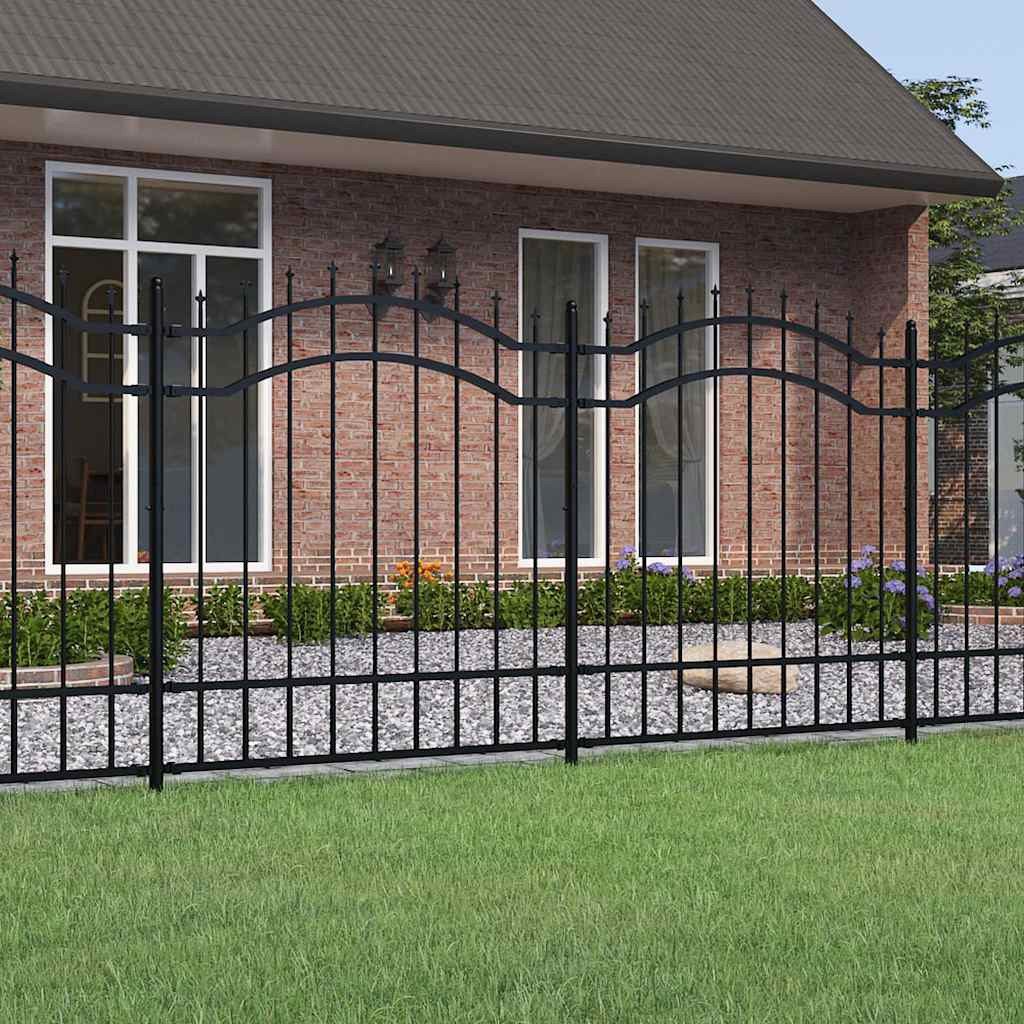 vidaXL Gartenzaun Woerden mit Speerspitze Schwarz 240 x 125 cm Stahl