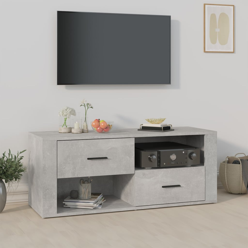 vidaXL TV-Schrank Betongrau 100x35x40 cm Holzwerkstoff
