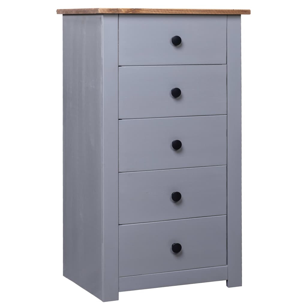 vidaXL Sideboard Grau 46x40x89 cm Kiefernholz Panama