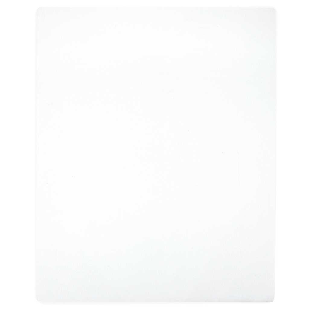 vidaXL Spannbettlaken Jersey Weiß 160x200 cm Baumwolle