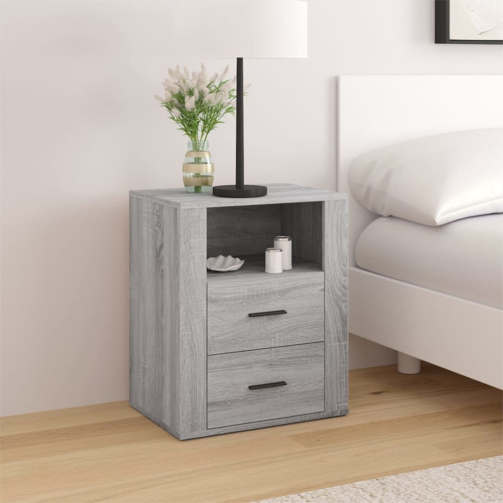 vidaXL Nachttisch Grau Sonoma 50x36x60 cm Holzwerkstoff