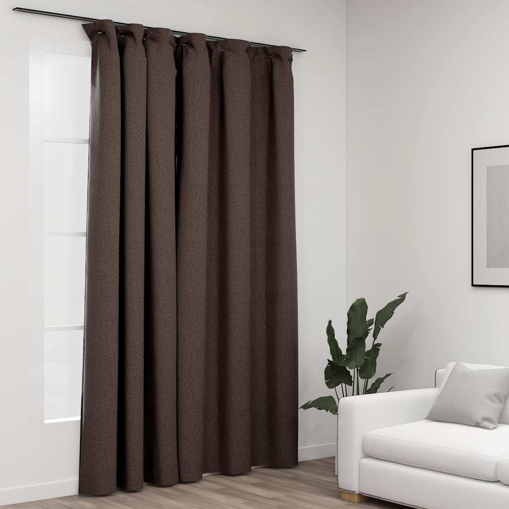 vidaXL Verdunkelungsvorhang mit Haken Leinenoptik Taupe 290x245 cm