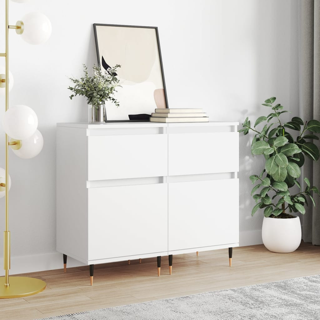 vidaXL Sideboards 2 Stk. Weiß 40x35x70 cm Holzwerkstoff