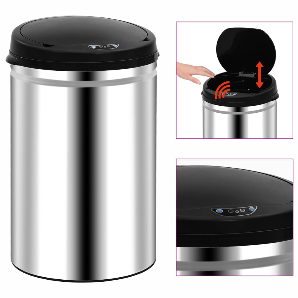 vidaXL Automatischer Sensor-Mülleimer 30 L Edelstahl