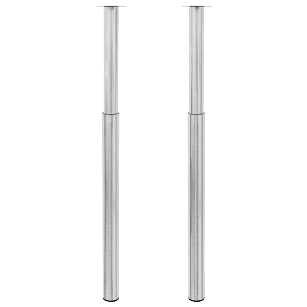 2 x Teleskopfuß Stützfuß Tischbein Edelstahl 710mm-1100mm