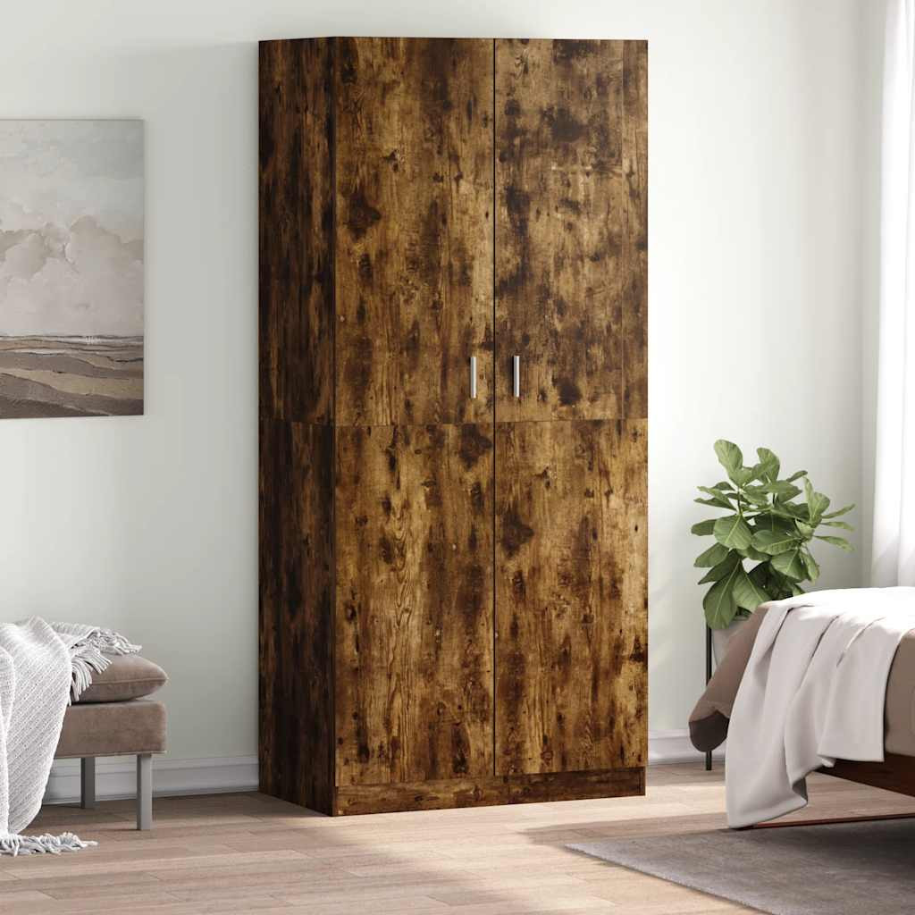 vidaXL Kleiderschrank Räuchereiche 90x52x200 cm Holzwerkstoff