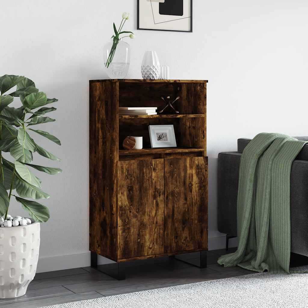 vidaXL Highboard Räuchereiche 60x36x110 cm Holzwerkstoff