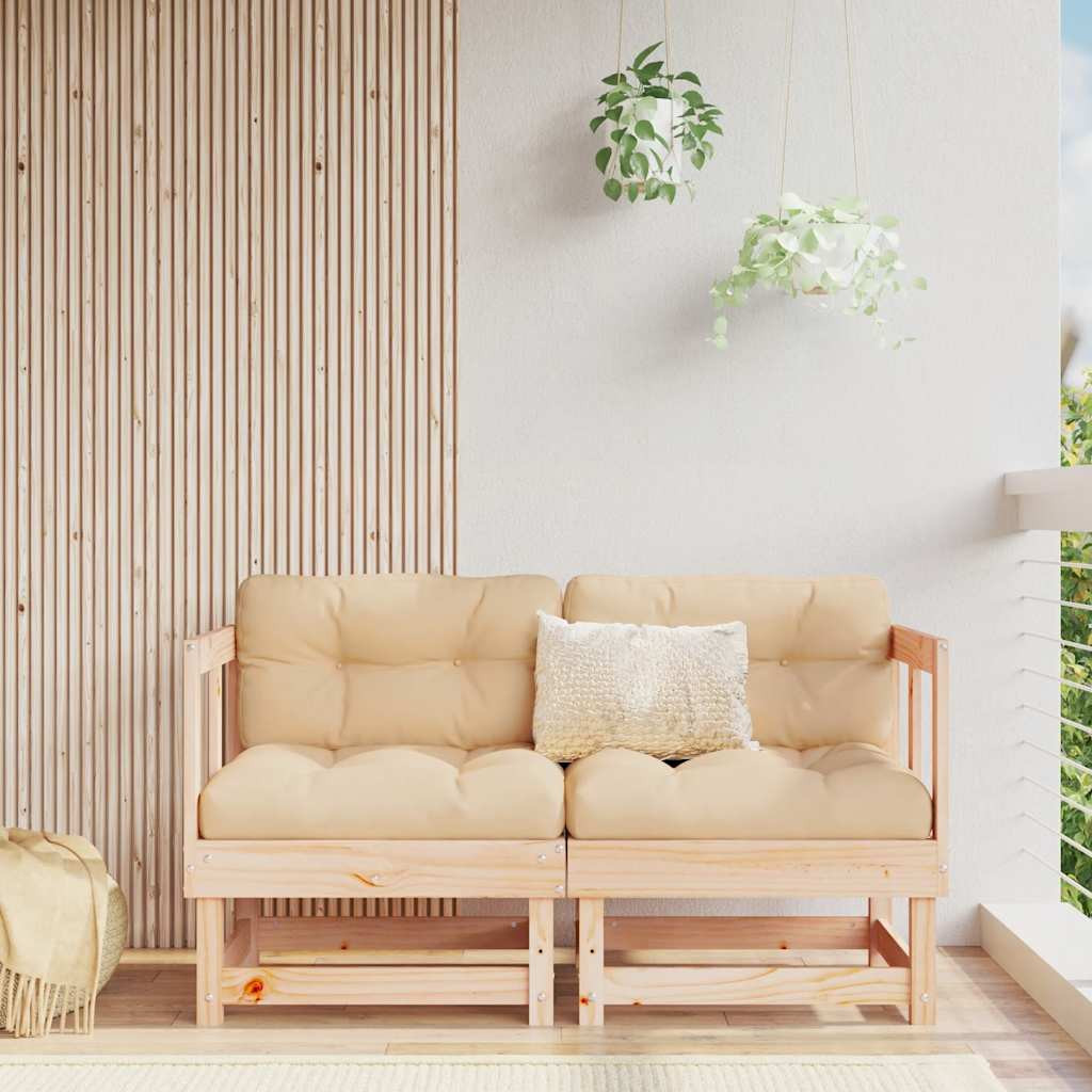 vidaXL Ecksofas mit Kissen 2 Stk. Massivholz Kiefer