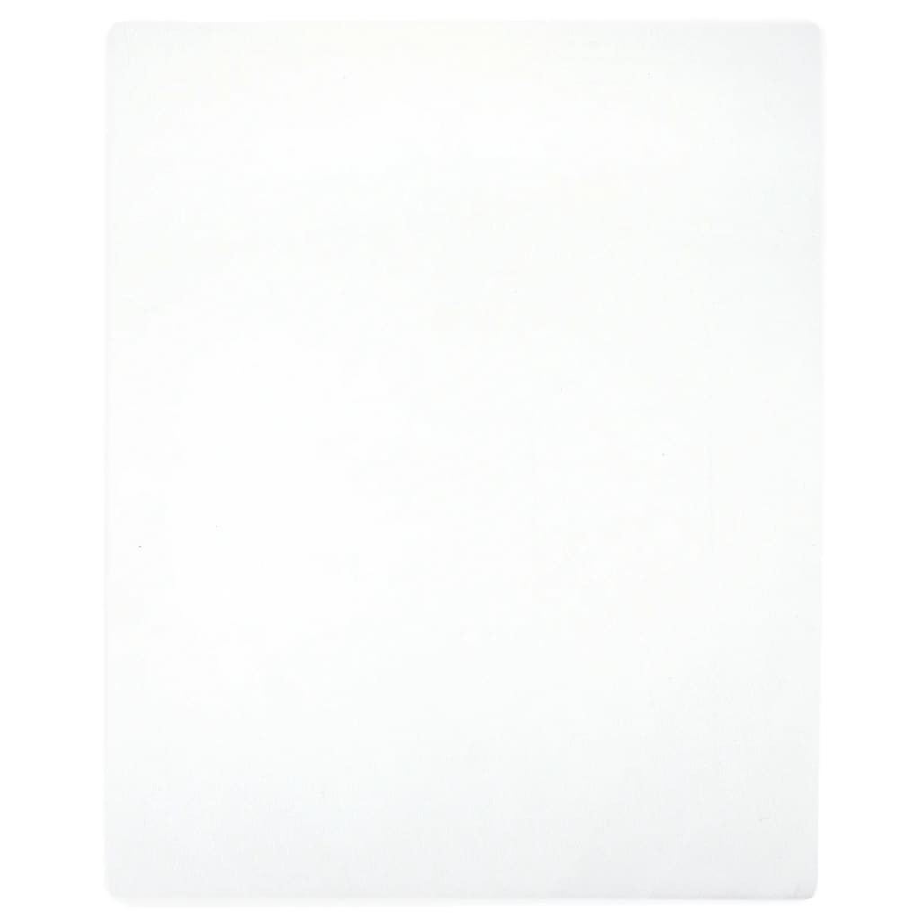 vidaXL Spannbettlaken Jersey Weiß 140x200 cm Baumwolle