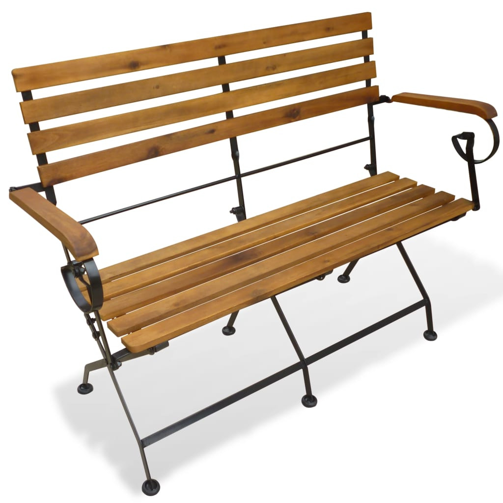 vidaXL Gartenbank Klappbar 112 cm Massivholz Akazie