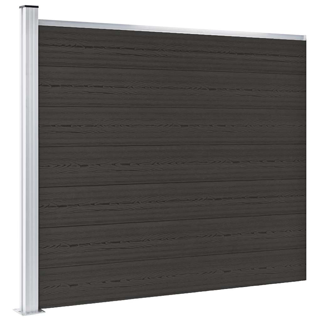 vidaXL Zaunelement WPC 175x146 cm Schwarz
