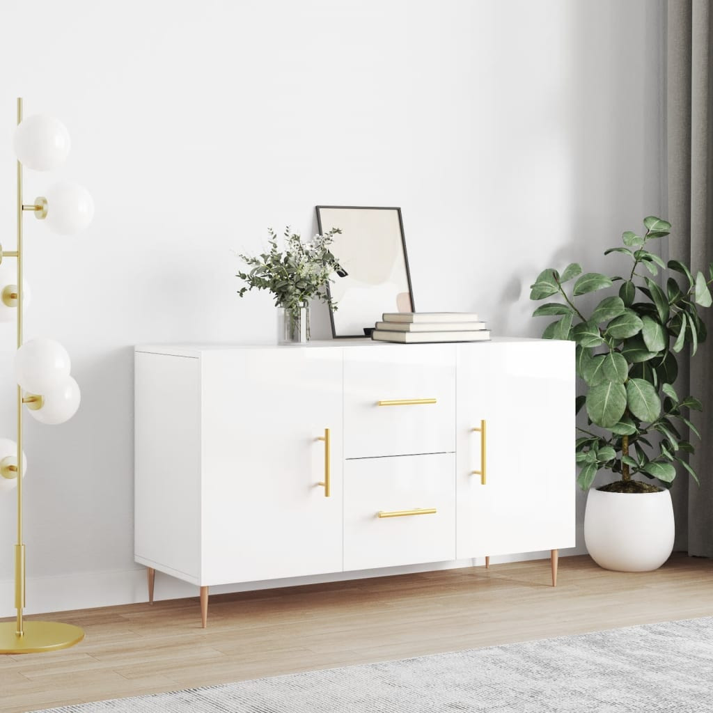 vidaXL Sideboard Hochglanz-Weiß 100x36x60 cm Holzwerkstoff
