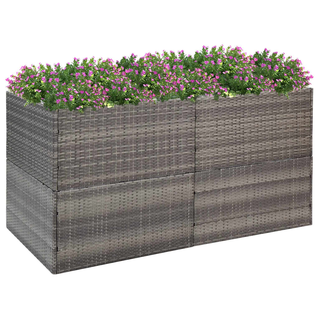 vidaXL Pflanzkübel Grau 157x80x80 cm Poly Rattan