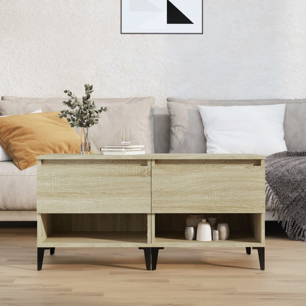 vidaXL Beistelltische 2 Stk. Sonoma-Eiche 50x46x50 cm Holzwerkstoff
