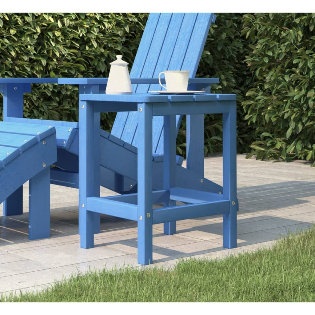 vidaXL Adirondack-Gartentisch Meeresblau 38x38x46 cm HDPE